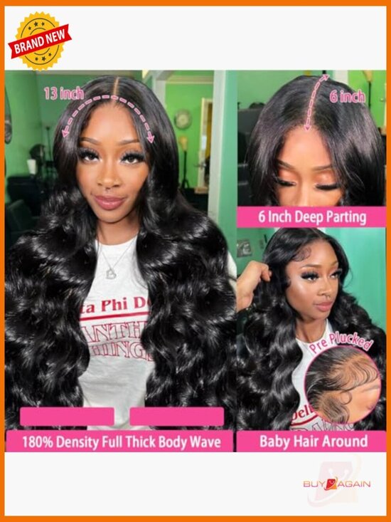 13x6 Body Wave Lace Front Wig Human Hair Pre-Plucked Glueless Full Wig 22 Inch main image 5